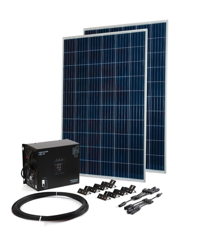 Источник бесперебойного питания Бастион Комплект Teplocom Solar-1500 + Солнечная панель 250Вт х 2