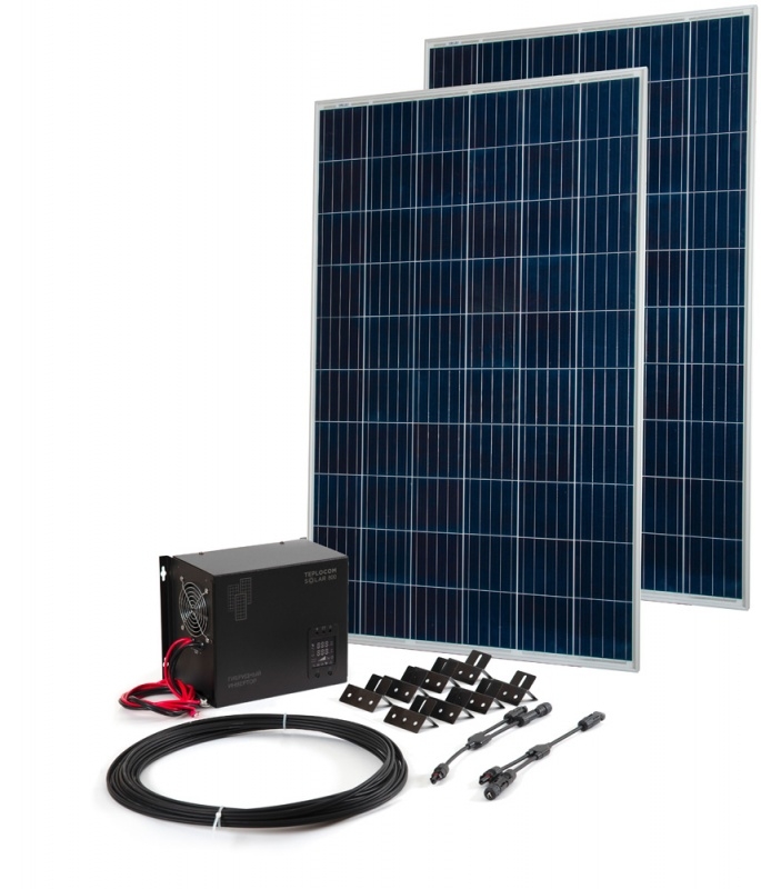 Источник бесперебойного питания Бастион Комплект Teplocom Solar-800 + Солнечная панель 250Вт х 2